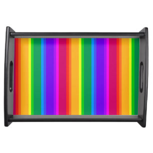 Irregular rainbow stripes serving tray