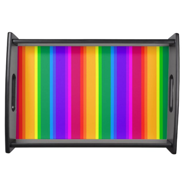 Irregular rainbow stripes serving tray (Front)