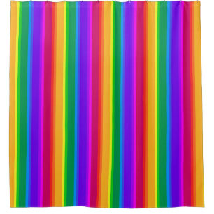 Irregular rainbow stripes shower curtain