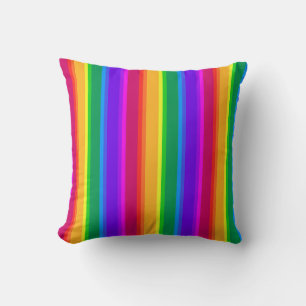 Irregular rainbow stripes throw pillow
