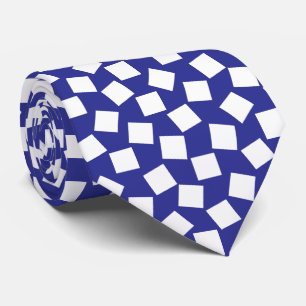 Irregular Squares - White on Deep Blue Neck Tie