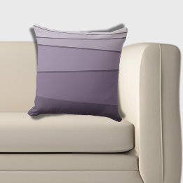 Irregular Stripes Light to Dark Violet Shades Throw Pillow