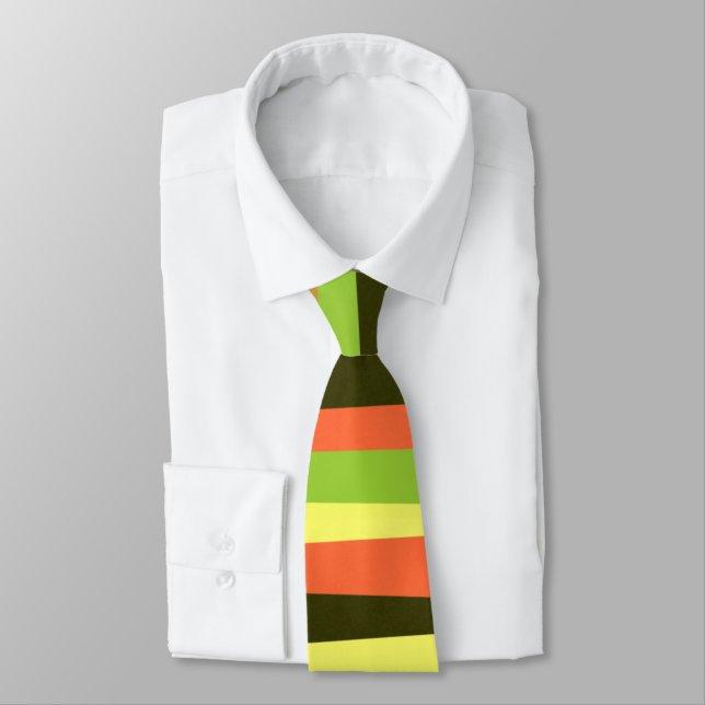Irregular Stripes Neck Tie (Tied)