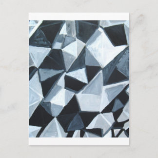 Irregular Triangle Pattern in Black and White Postcard