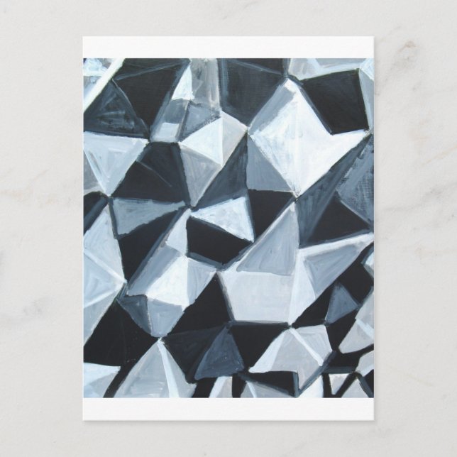 Irregular Triangle Pattern in Black and White Postcard (Front)
