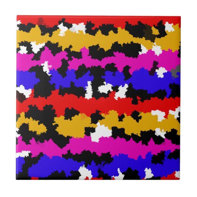 Irregular Urban Abstract Fractal Pattern Design Ceramic Tile (Front)