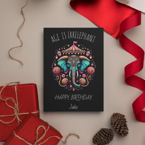 Irrelephant Birthday Celebration Thank You Card