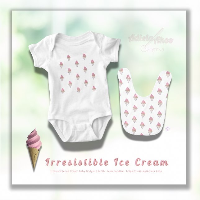 Irresistible Ice Cream Bodysuit by Adiela Akoo (Irresistible IceCream Baby Bodysuit & Bib by Poet Adiela Akoo. SHOP my store for more fab baby finds)