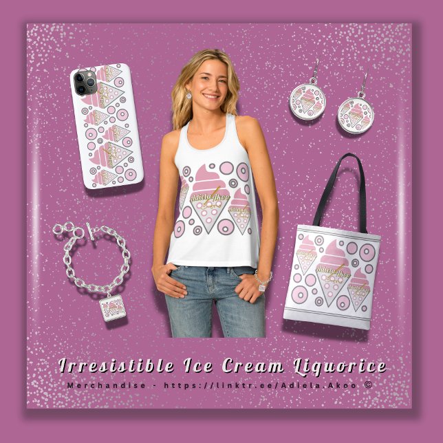 Irresistible Ice Cream Charm Bracelet (BUY Irresistible Ice Cream Liquorice Tank, Tote, Bracelet, Earrings & Phone Case by Poet Adiela Akoo)