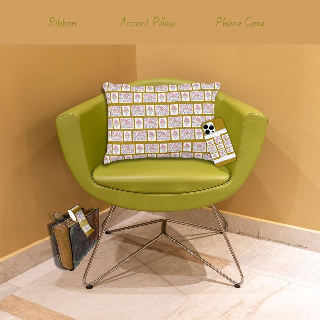 Irresistible Ice Cream Liquorice n Caramel  Accent Pillow (Irresistible Ice Cream Liquorice n Caramel  Ribbon, Accent Pillow & Phone Case by Poet Adiela Akoo )
