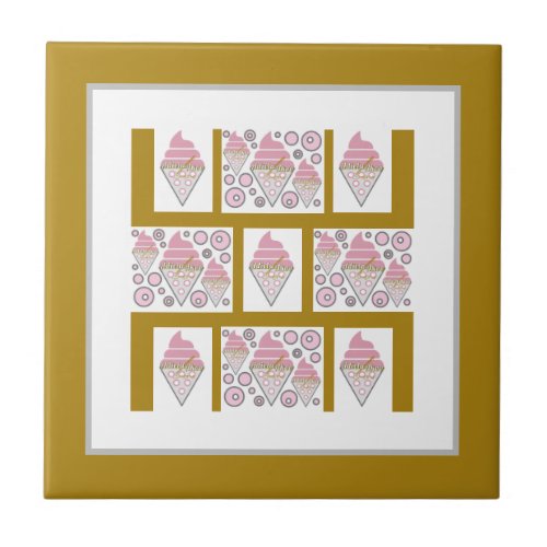 Irresistible Ice Cream Liquorice n Caramel  Ceramic Tile