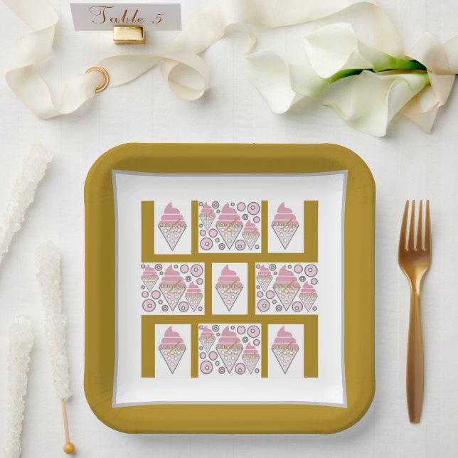 Irresistible Ice Cream Liquorice n Caramel Paper Plates (Wedding)