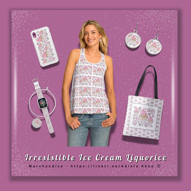 Irresistible Ice Cream Liquorice Tote -Adiela Akoo Bag (BUY NOW Irresistible Ice Cream Liquorice Tank, Tote, Bangle, Watch & Phone Case by Poet Adiela Akoo )