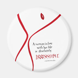 Irresistible Woman - round magnet