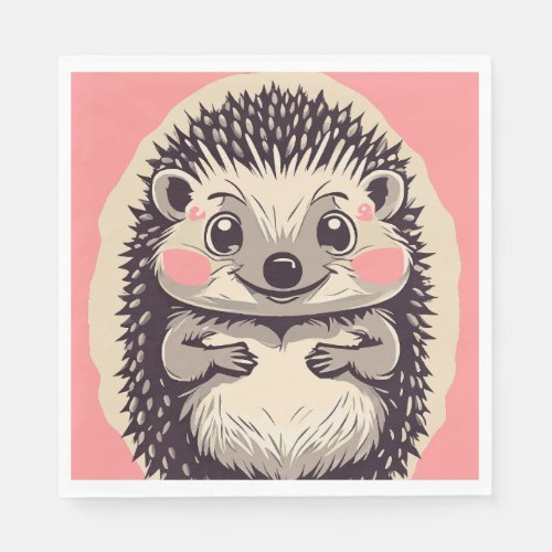 Irresistibly Cute Hedgehog Hedgie Napkins