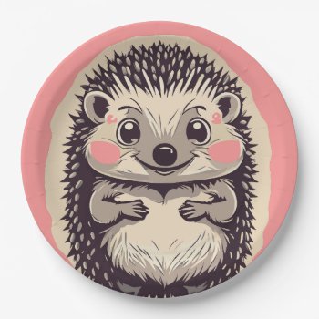 Irresistibly Cute Hedgehog Hedgie Paper Plates by DoodleDeDoo at Zazzle