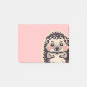 Irresistibly Cute Hedgehog Hedgie Post-it Notes by DoodleDeDoo at Zazzle