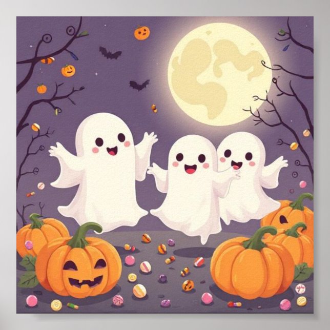 Irresistibly Ghosts – Beautiful Pastel Halloween  Poster (Front)