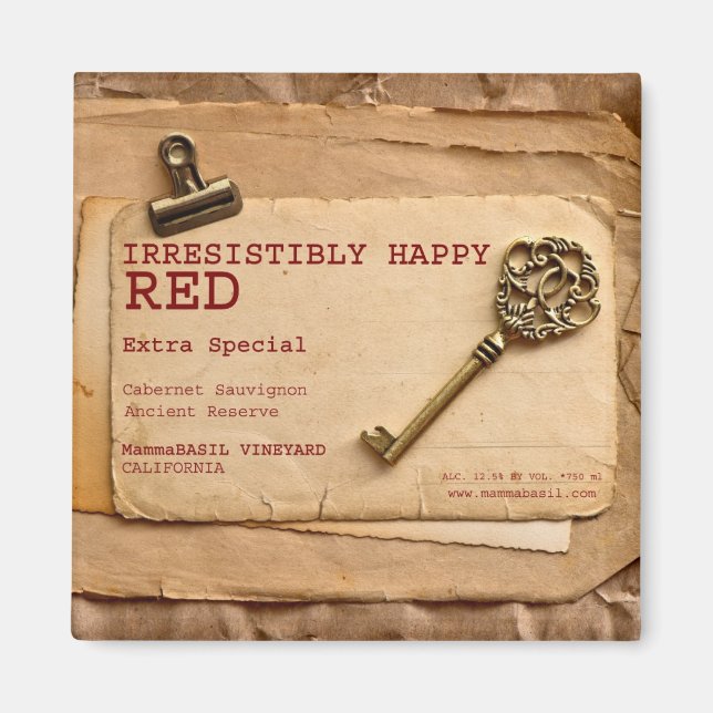 Irresistibly Happy Red Wine Magnet! Magnet (Front)