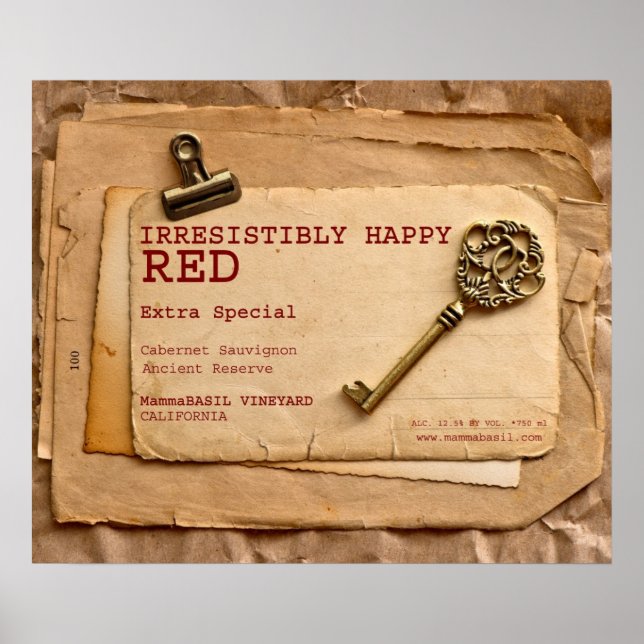 Irresistibly Happy Red Wine Poster! Poster (Front)