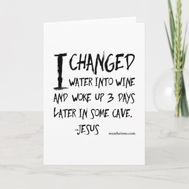 Irreverent and hilarious atheist sayings card (Front)
