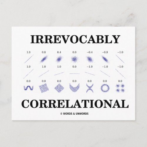 Irrevocably Correlational Correlation Statistics Postcard