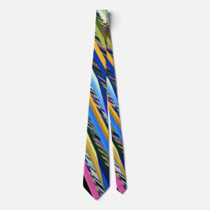 Irridicent Retro Multicolored Stripes Neck Tie