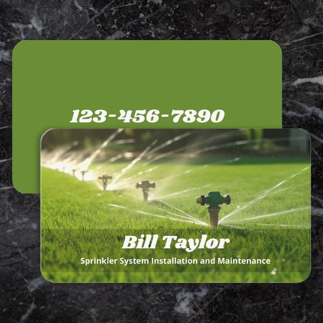 Irrigation Sprinkler Systems Business Card (Sprinkler Systems Business Cards)