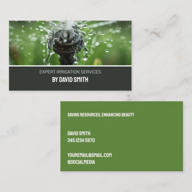 Irrigation Water Management Business Card (Front/Back)