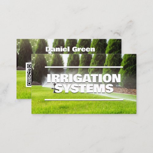 Irrigation Watering Services Custom QR Business Card