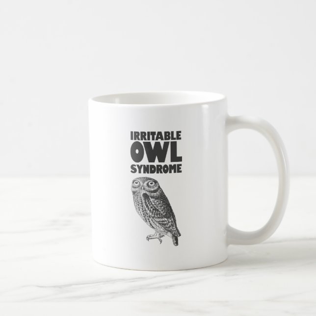 Irritable Owl. Funny pun Coffee Mug (Right)