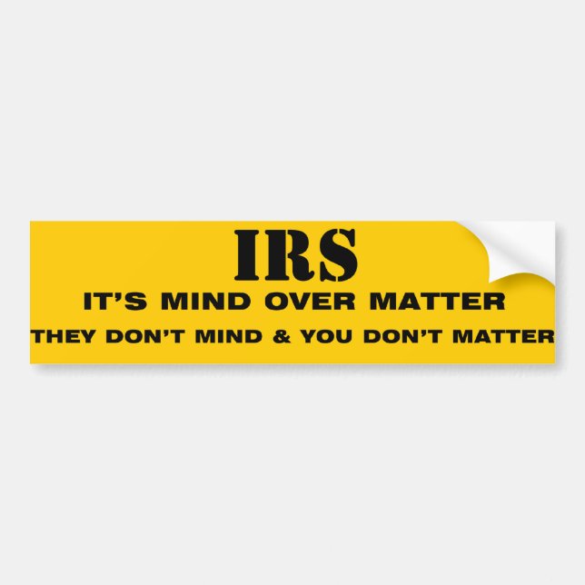 IRS BUMPER STICKER (Front)