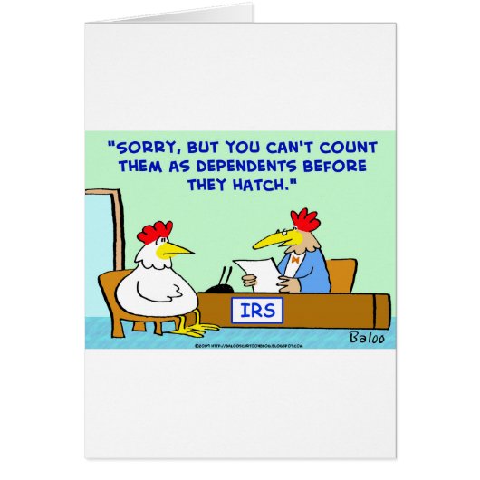 IRS CHICKENS DEPENDENT HATCH CARDS (Front)
