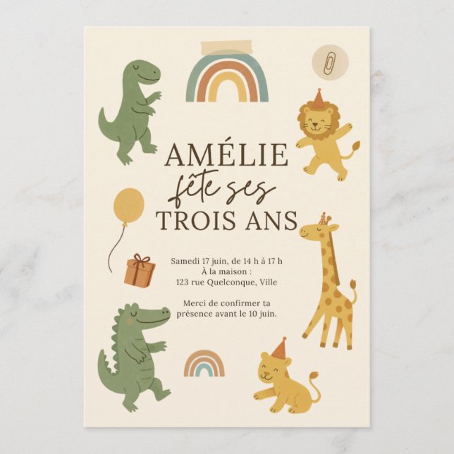 irthday Party Invitation for Kids (Front)