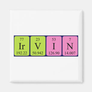 Irvin periodic table name magnet