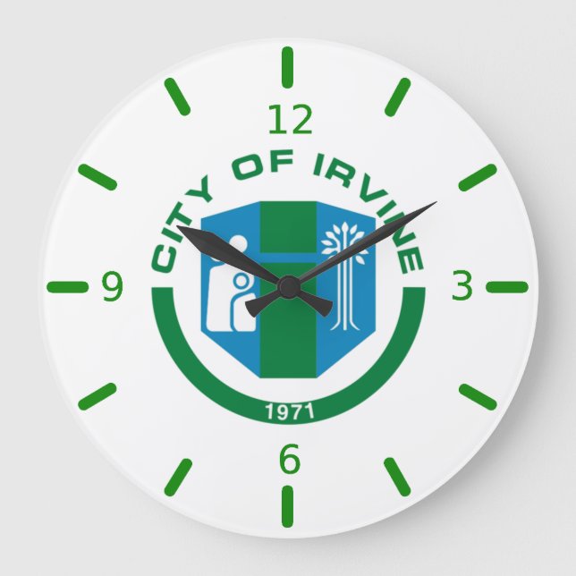 Irvine (California) flag Large Clock (Front)