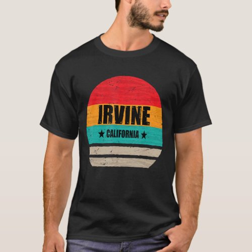 Irvine California Retro Vintage Sunset Us State Ir T_Shirt