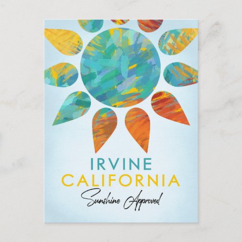 Irvine California Sunshine Travel Postcard