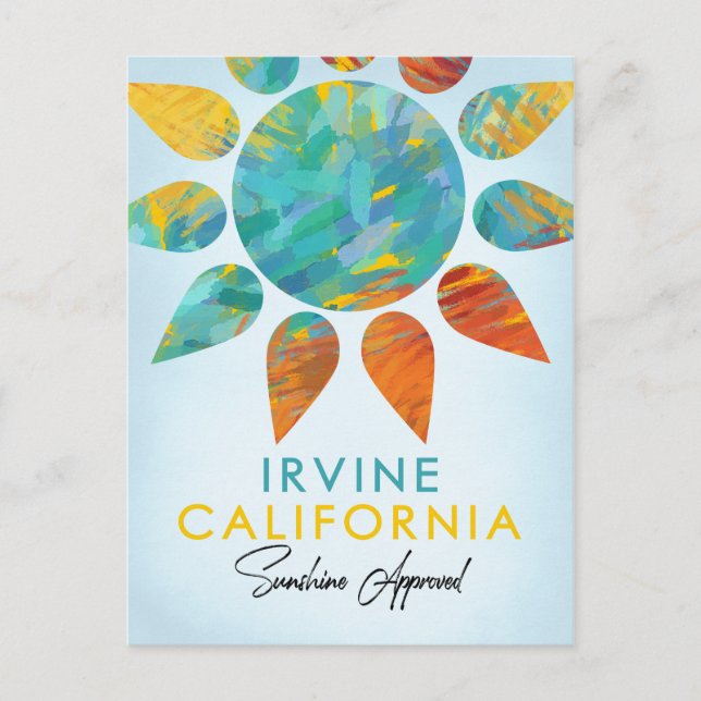 Irvine California Sunshine Travel Postcard (Front)