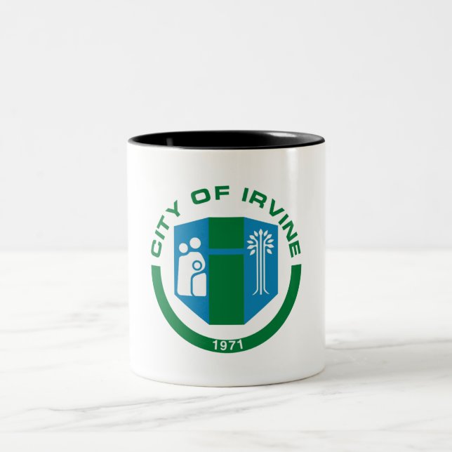 Irvine city flag Two-Tone coffee mug (Center)