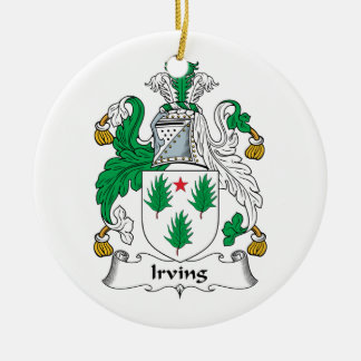 Irving Family Crest Ceramic Ornament