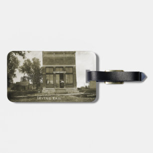 IRVING KANSAS POST OFFICE PHOTO MARSHALL COUNTY KS LUGGAGE TAG