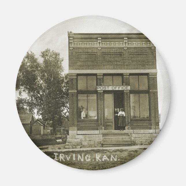 IRVING KANSAS POST OFFICE PHOTO MARSHALL COUNTY KS MAGNET (Front)