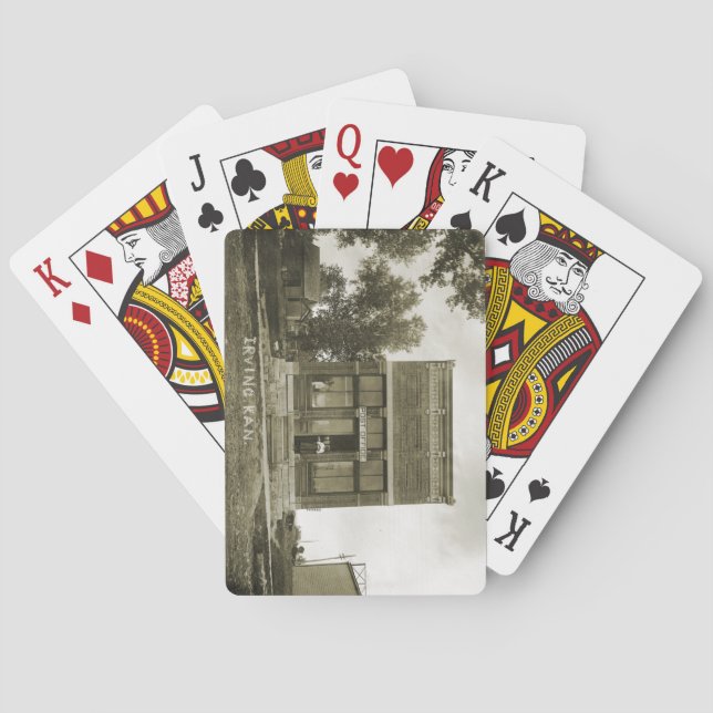 IRVING KANSAS POST OFFICE PHOTO MARSHALL COUNTY KS POKER CARDS (Back)