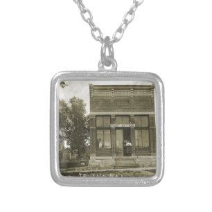 IRVING KANSAS POST OFFICE PHOTO MARSHALL COUNTY KS SILVER PLATED NECKLACE