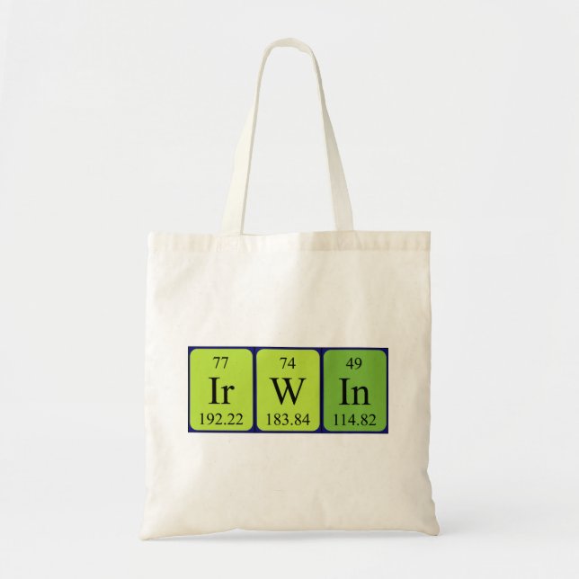 Irwin periodic table name tote bag (Front)