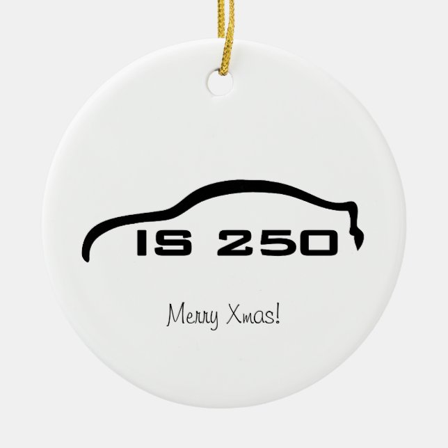 IS250 Black Silhouette Logo with Faux Carbon Ceramic Ornament (Front)