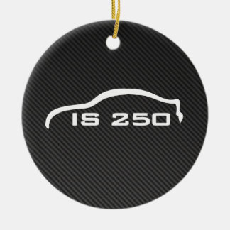 IS250 White Silhouette Logo with Faux Carbon Ceramic Ornament