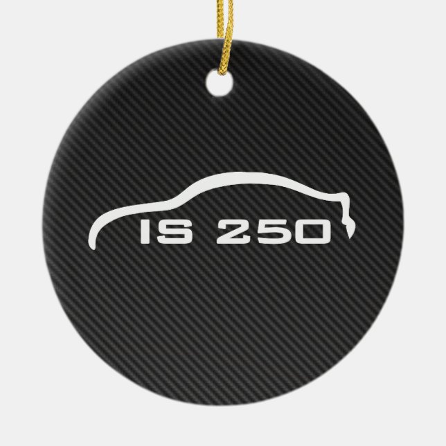 IS250 White Silhouette Logo with Faux Carbon Ceramic Ornament (Front)