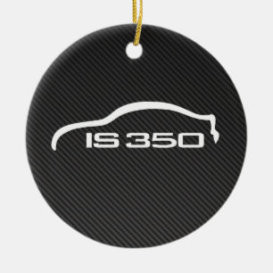 IS350 White Silhouette Logo with Faux Carbon Ceramic Ornament